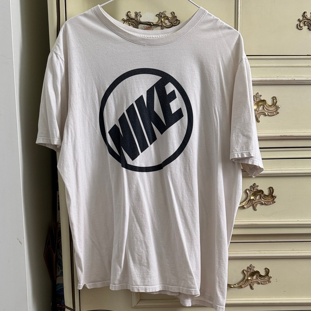 Nike Cream Tee with Bold Black Emblem